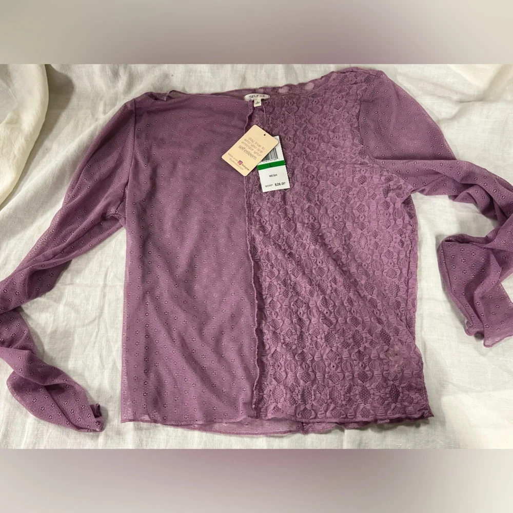 Self Esteem Purple Asymmetrical Fitted Blouse
